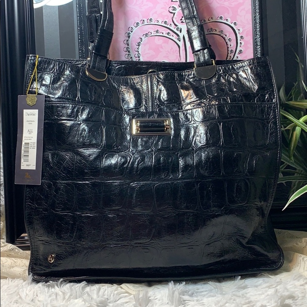 Tre vero purse handbag shoulder bag croc euc